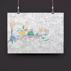 Poster géant à colorier PARIS