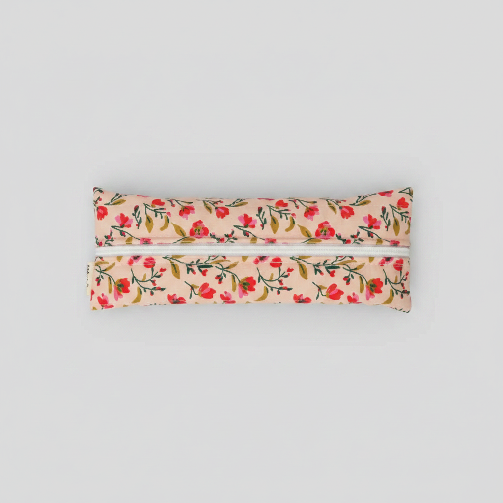 Trousse plate en coton - Format 21x8 cm