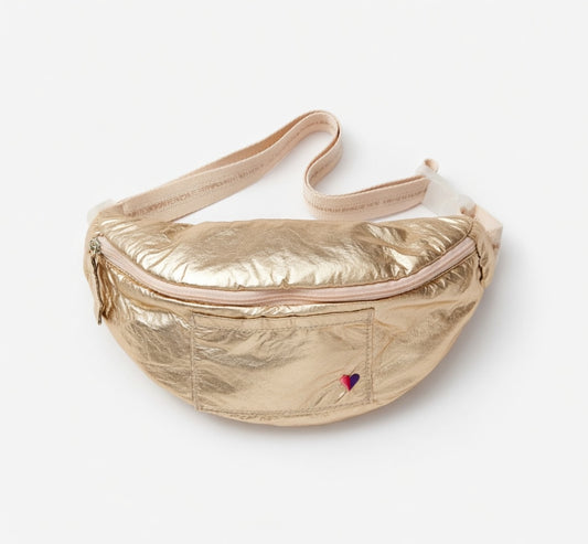 Sac banane femme métallisé doré